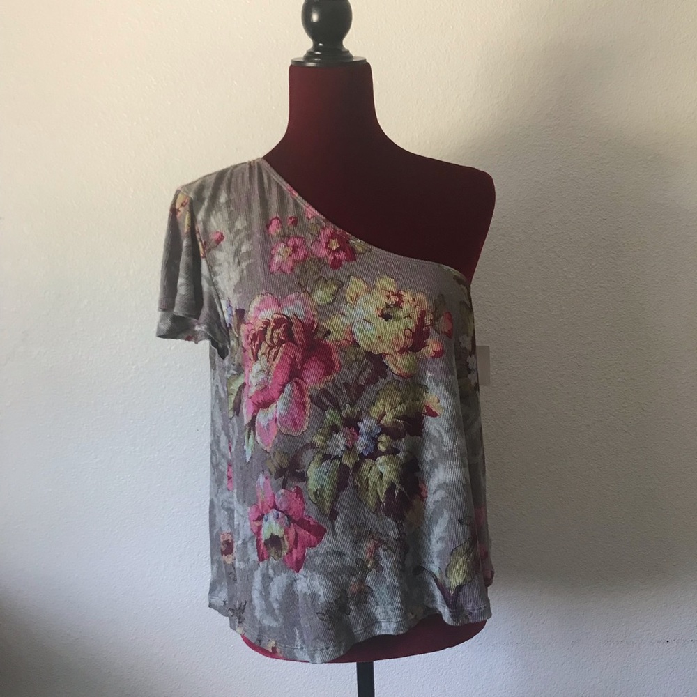 Women’s off shoulder BP Floral Blouse Top Cute M - Picture 6 of 6